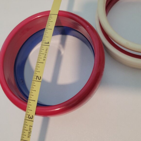 Seven Day Bangle Semanario Patriotic Bracelets Hard Plastic Back to the 1950s - Picture 10 of 10